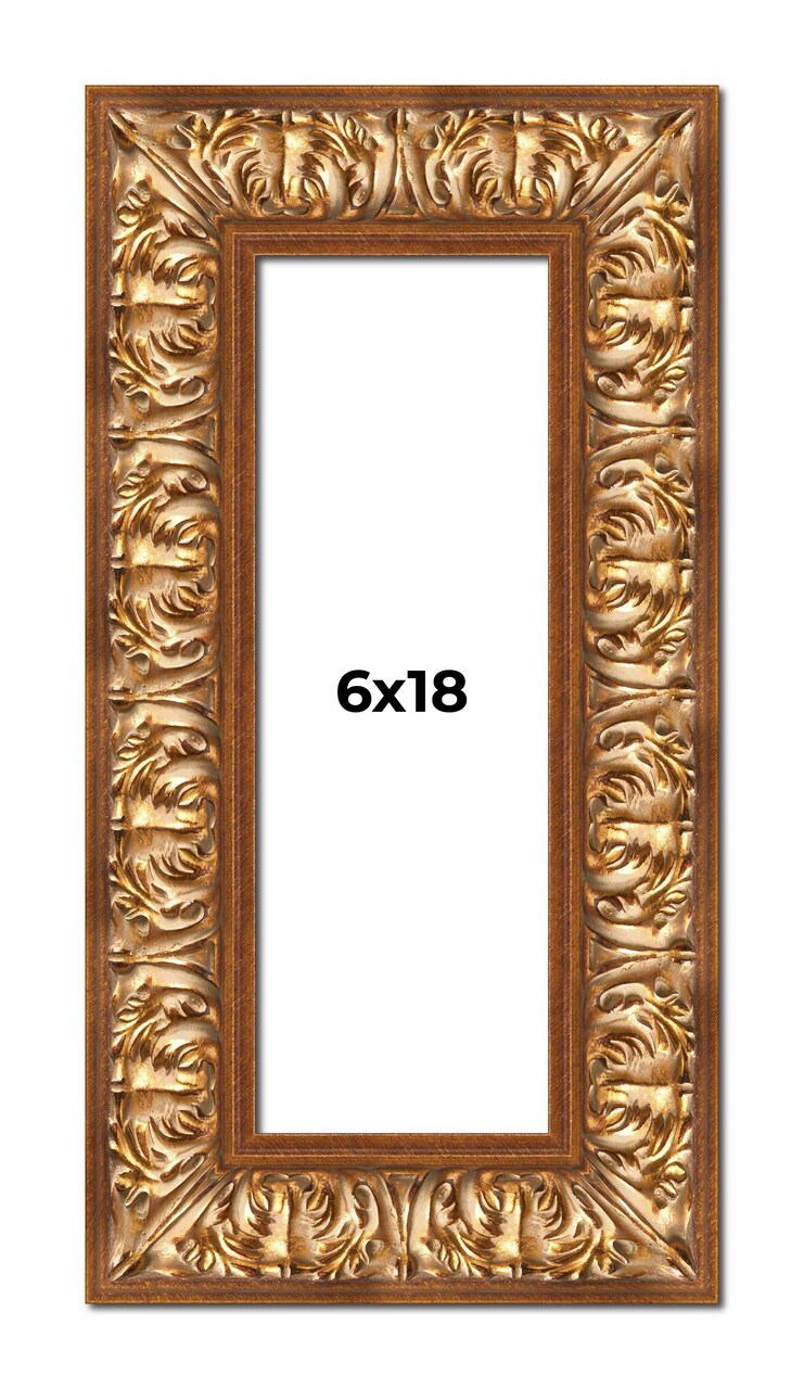 Panoramic Modern Shadow Box 1" Depth Gold Frame - UV Acrylic, Backing, Hanging Hardware